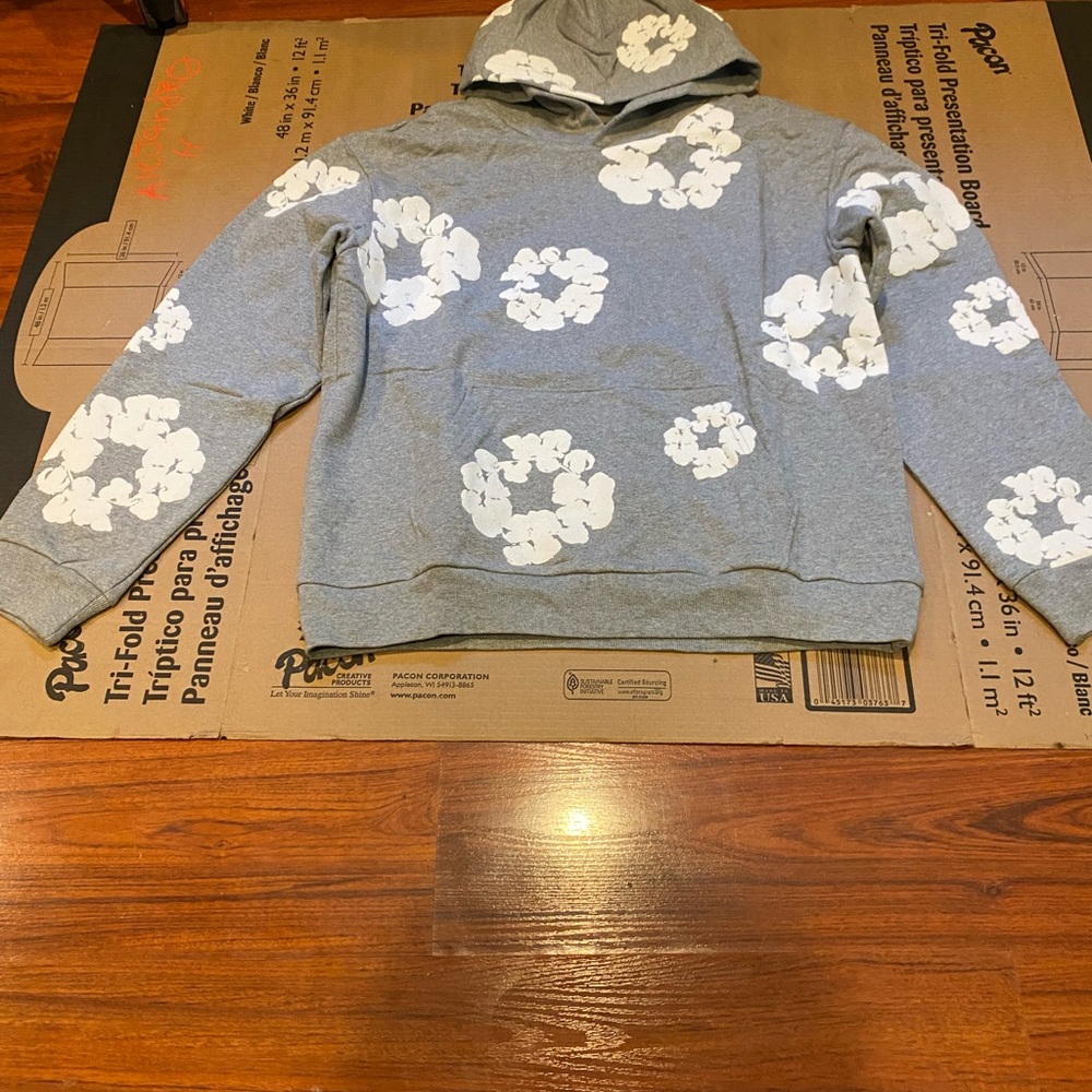 Gray denim tears hoodie
